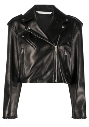Palm Angels zip-up leather jacket - Black