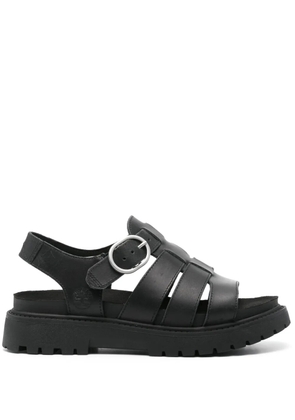 Timberland logo-debossed leather sandals - Black