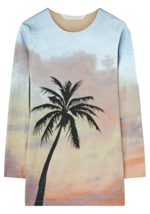 Palm Angels Sunrise Palm mini dress - Blue