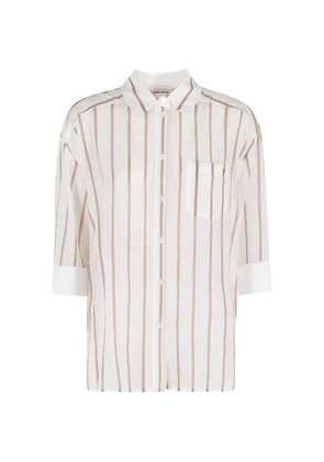 Semicouture Gracia striped pocket shirt - White