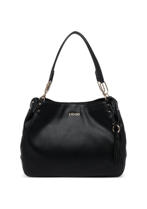LIU JO logo-plaque tassel shoulder bag - Black