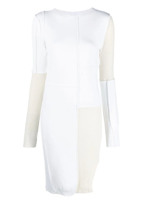 MM6 Maison Margiela colour-block exposed-seam midi dress - White