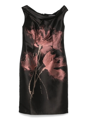 Talbot Runhof floral-jacquard midi dress - Black