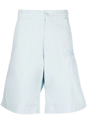 Moschino embroidered-logo detail shorts - Blue