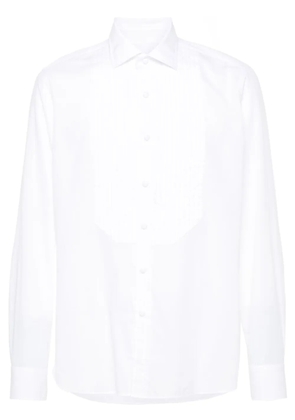 Tagliatore plissé poplin cotton shirt - White