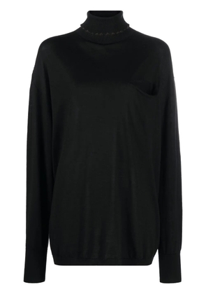 QUIRA ribbed-knit roll neck jumper - Black
