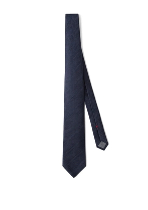 Brunello Cucinelli herringbone silk tie - Blue