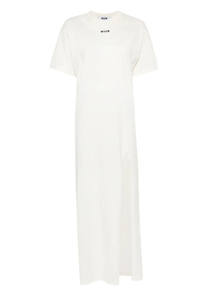 MSGM logo-print cotton T-shirt dress - White
