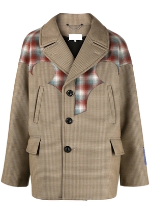 Maison Margiela x Pendleton Décortiqué plaid-check oversize peacoat - Neutrals
