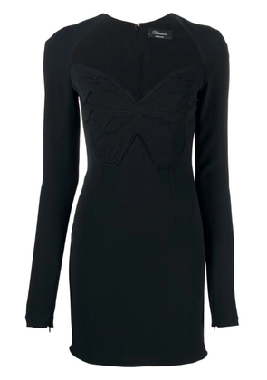 Blumarine butterfly-embroidered minidress - Black