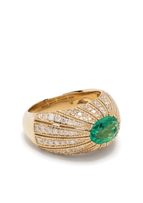 Jacquie Aiche 14kt yellow gold emerald and diamond ring