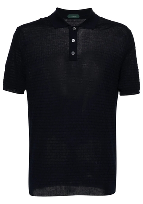 Zanone 3D-knit cotton polo shirt - Blue