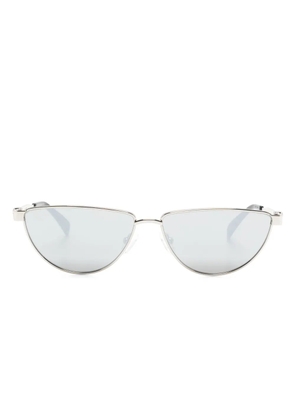 Alexander McQueen Eyewear mirorred oval-frame sunglasses - Silver