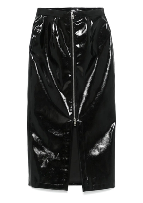 MSGM patent midi skirt - Black
