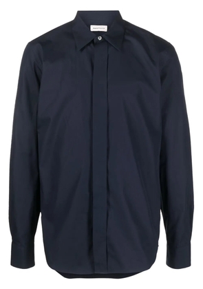 Alexander McQueen concealed-fastening cotton shirt - Blue