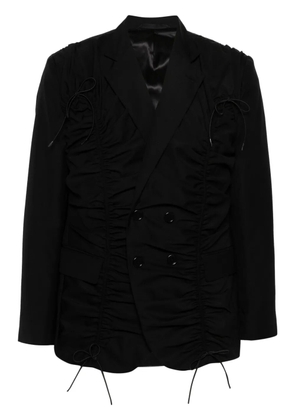 Simone Rocha ruched double-breasted blazer - Black