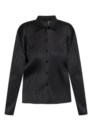 Pleats Please Issey Miyake Basics pleated long-sleeve shirt - Black