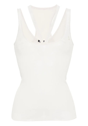 ANDREĀDAMO fine-ribbed cut-out tank top - Neutrals