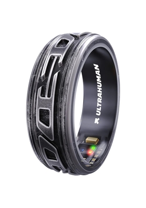 Diesel logo-embossed smart ring - Grey