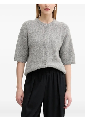 SAMSOE SAMSOE ribbed button cardigan - Grey