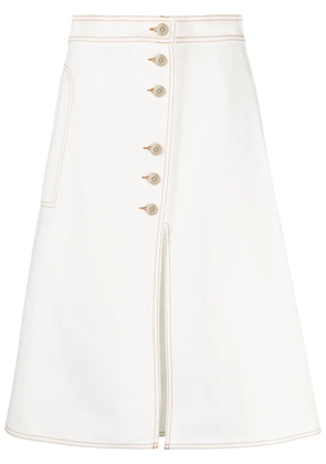Wales Bonner A-line midi skirt - White