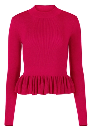 Nina Ricci ruffle-detailing wool-blend top - Red