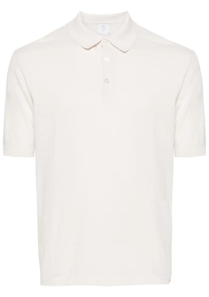Eleventy fine-ribbed cotton polo shirt - White