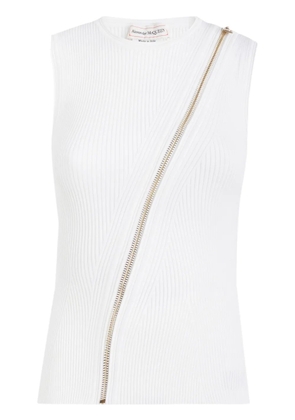 Alexander McQueen zip-detailing vest - White