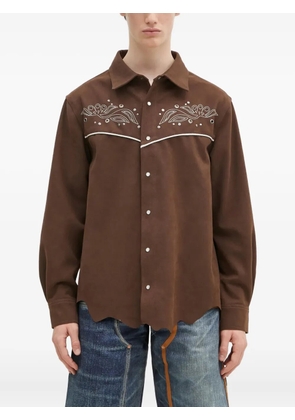 Andersson Bell embroidered yoke shirt - Brown