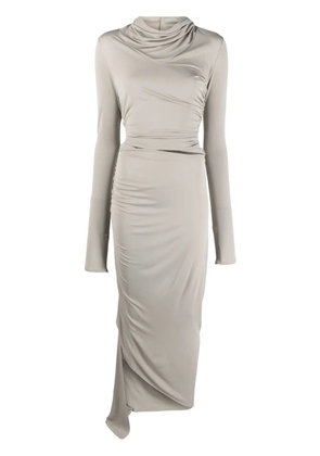 ANDREĀDAMO asymmetric draped midi dress - Grey