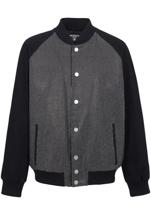 Balmain rhinestone-embellished bomber jacket - Black