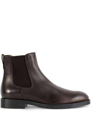 Tod's elastic-panel leather boots - Brown