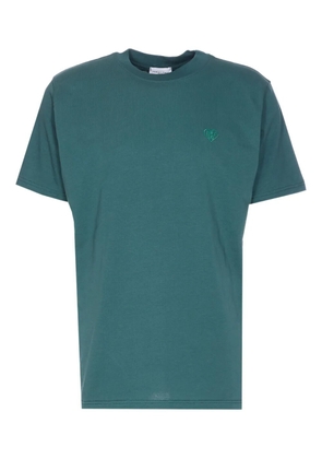 Family First embroidered-heart crew-neck T-shirt - Green