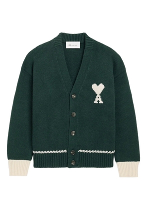 AMI Paris Ami de Coeur embroidered cardigan - Green