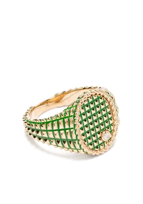 Yvonne Léon 9kt yellow gold diamond signet ring