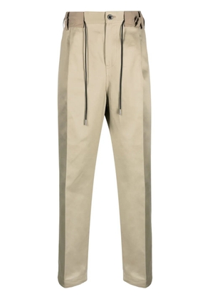 sacai drawstring cotton track pants - Neutrals