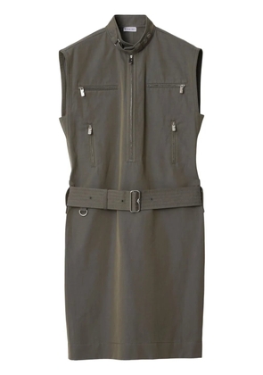 Burberry zip-detail cotton-linen dress - Grey