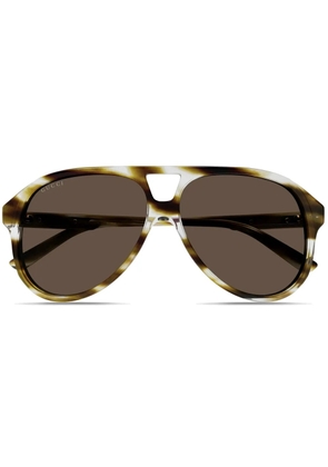 Gucci Eyewear Interlocking G pilot-frame sunglasses - Brown