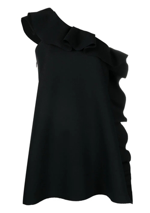 MSGM ruffle-trim asymmetric minidress - Black