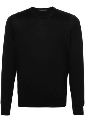 Tagliatore Gray long-sleeve fine-knit jumper - Black