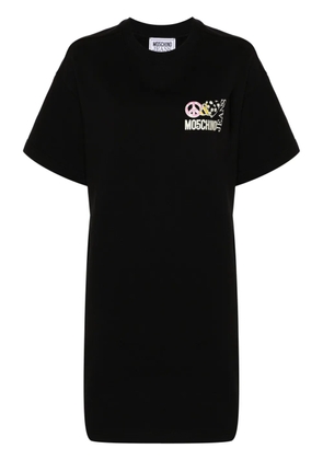 MOSCHINO JEANS logo-print cotton T-shirt dress - Black