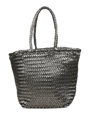 DRAGON DIFFUSION woven grace basket small tote bag - Grey