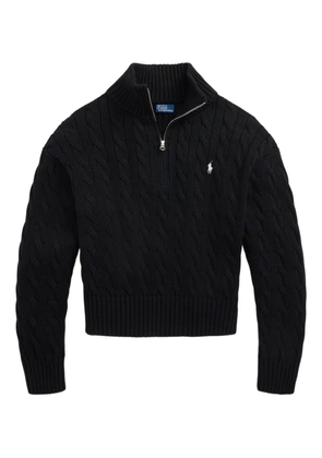 Polo Ralph Lauren cable-knit half-zip sweater - Black
