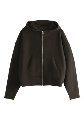 Omar Afridi zip-up wool hoodie - Brown
