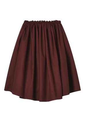 SHUSHU/TONG elastic-waistband gathered A-line skirt - Brown