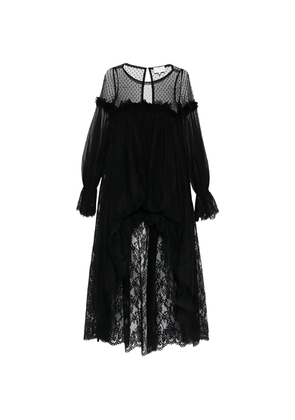LUISA SPAGNOLI ruffled-lace maxi dress - Black