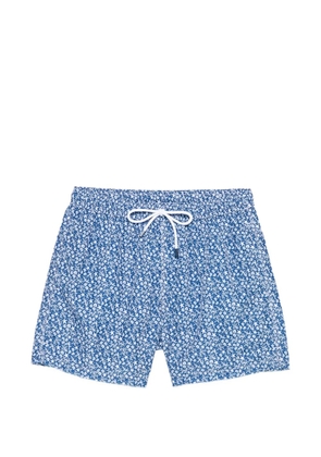 Fedeli drawstring printed swim shorts - Blue