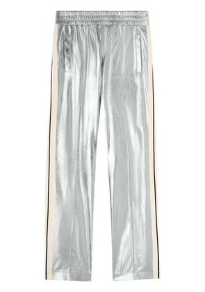 Palm Angels metallic-finish leather trousers - Silver
