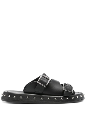 Alexander McQueen buckle leather sandals - Black