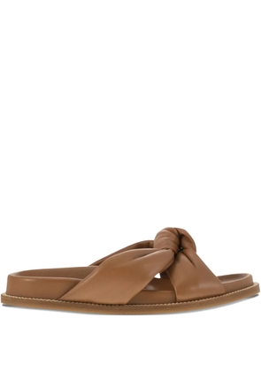 Fabiana Filippi knot-detail leather sandals - Brown